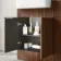 Sicily Fluted Black Walnut Combination Vanity Basin and Aruba Toilet 1200mm - Chrome Handles