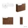 Sicily Fluted Black Walnut Basin Vanity with Marble Top & Back To Wall Unit 1200mm (Excludes Toilet) - Chrome Handles
