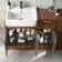 Sicily Fluted Black Walnut Combination Vanity Basin 1500mm (Excludes Toilet) - Chrome Handles