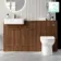 Sicily Fluted Black Walnut Combination Vanity Basin and Miami Toilet 1500mm - Chrome Handles