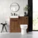 Sicily Fluted Black Walnut Combination Vanity Basin and Miami Toilet 1000mm - Black Accents