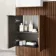 Sicily Fluted Black Walnut Combination Vanity Basin with Marble Top & Tucson Toilet 1000mm - Black Accents