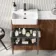 Sicily Fluted Black Walnut Combination Vanity Basin with Marble Top & Tucson Toilet 1000mm - Chrome Handles
