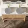 Maru Oak Wood Grain Vanity Cabinet 1400mm with Matt White Stone Top - Basin Not Included