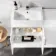 100% Waterproof - Harper Gloss White PVC Basin Vanity and Back To Wall Toilet Unit 1200mm - Excludes Toilet