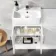 100% Waterproof - Harper Gloss White PVC Basin Vanity and Back To Wall Toilet Unit 1000mm - Excludes Toilet