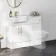 100% Waterproof - Harper Gloss White PVC Basin Vanity and Back To Wall Toilet Unit 1000mm (Excludes Toilet) - Brushed Brass Accents