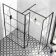 Munich Matt Black Grid 8mm Walk In Shower Enclosure 1200mm & 700mm Glass with Pivotal Return Panel