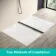 Tokyo Rectangular Matt White Slate Texture Stone Shower Tray 1200x800mm