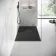 Berlin Rectangular Matt Black Slate Effect SMC Composite Shower Tray 1400x800mm