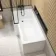 Zurich Easy Clean Matt Black Framed L Shaped Bath Screen - 800mm