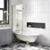 Abingdon 1500 Roll Top Shower Bath - Brushed Brass Ball Feet & 6mm Easy Clean Brushed Brass Bath Screen