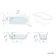 Abingdon 1500 Roll Top Shower Bath - Brushed Brass Ball Feet & 6mm Easy Clean Brushed Brass Bath Screen