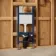 Idaho Pneumatic Wall Hung Toilet Frame and Concealed Cistern with Brushed Copper Flush Plate - Round Buttons