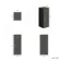 Monaco Graphite Grey Side Cabinet Unit 300mm - Brushed Brass Accents