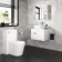 Avon Gloss White Wall Hung Drawer Vanity with Curved Counter Top Basin 600mm
