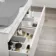 Trent Gloss White Wall Hung Drawer with Marble Top 1200mm - Excludes Counter Top Basins