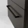 Elba Graphite Grey Wall Hung Drawer Vanity with Marble Top & Curved Counter Top Basin 800mm - Black Accents