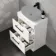 Avon Gloss White Counter Top Drawer Vanity 600mm - Black Accents