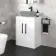 Avon Gloss White Counter Top Vanity with Marble Top 600mm - Black Accents