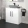 Avon Gloss White Counter Top Vanity with Marble Top 800mm - Black Accents