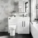 Avon Gloss White Combination Vanity Basin and Aruba Toilet 1100mm - Black Accents - Right Handed