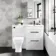 Avon Gloss White Combination Basin Drawer and Atlanta Toilet 1100mm - Black Accents - Right Handed