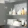 Avon Stone Grey Counter Top Vanity with Marble Top 800mm - Black Accents