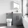 Avon Stone Grey Combination Vanity Basin and Miami Toilet 1100mm - Black Accents