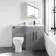 Avon Stone Grey Combination Vanity Basin and Atlanta Toilet 1100mm - Black Accents - Right Handed