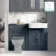 Monaco Inky Blue Basin Vanity and Back To Wall Unit 1200mm (Excludes Pan & Cistern)