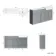 Monaco Dove Grey Combination Vanity Basin with Marble Top 1500mm (Excludes Pan & Cistern) - Brushed Brass Accents