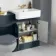Monaco Inky Blue Basin Vanity and Back To Wall Unit 1200mm (Excludes Pan & Cistern) - Brushed Brass Accents