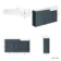 Monaco Inky Blue Combination Vanity Basin with Marble Top 1500mm (Excludes Pan & Cistern) - Brushed Brass Accents