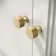 Lucia Chalk White Vanity with Marble Top & Curved Counter Top Basin 840mm - Brushed Brass Accents