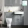 Monaco Dove Grey Combination Vanity Basin and Seattle Toilet 1200mm - Brushed Brass Accents