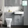 Monaco Dove Grey Combination Vanity Basin with Marble Top & Atlanta Toilet 1200mm - Brushed Brass Accents