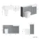 Monaco Dove Grey Combination Vanity Basin with Marble Top and Boston Toilet 1500mm - Brushed Brass Accents