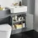 Monaco Dove Grey Combination Vanity Traditional Basin and Boston Toilet 1200mm - Brushed Brass Accents