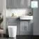 Monaco Dove Grey Combination Vanity Traditional Basin with Marble Top & Boston Toilet 1200mm - Brushed Brass Accents