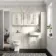 Monaco Chalk White Combination Vanity Basin with Marble Top and Hudson Toilet with Wooden Seat 1500mm - Brushed Brass Accents
