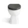 Monaco Graphite Grey Combination Vanity Basin with Marble Top and Hudson Toilet with Wooden Seat 1500mm - Brushed Brass Accents