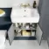 Monaco Inky Blue Combination Vanity Basin and Seattle Toilet 1200mm - Brushed Brass Accents