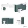 Monaco Midnight Green Combination Vanity Basin with Marble Top and Hudson Toilet with Wooden Seat 1500mm - Brushed Brass Accents