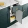 Monaco Midnight Green Combination Vanity Traditional Basin with Marble Top & Hudson Toilet with Wooden Seat 1500mm - Brushed Brass Accents