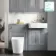 Monaco Dove Grey Combination Vanity Basin and Boston Toilet 1200mm - Brass Knurled Handles