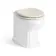 Monaco Chalk White Combination Vanity Basin and Hudson Toilet with Wooden Seat 1500mm - Brass Knurled Handles