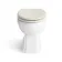 Monaco Chalk White Combination Vanity Basin and Hudson Toilet with Wooden Seat 1500mm - Brass Knurled Handles