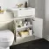 Monaco Chalk White Combination Vanity Traditional Basin and Seattle Toilet 1200mm - Brass Knurled Handles