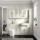 Monaco Chalk White Combination Vanity Traditional Basin and Boston Toilet 1500mm - Brass Knurled Handles